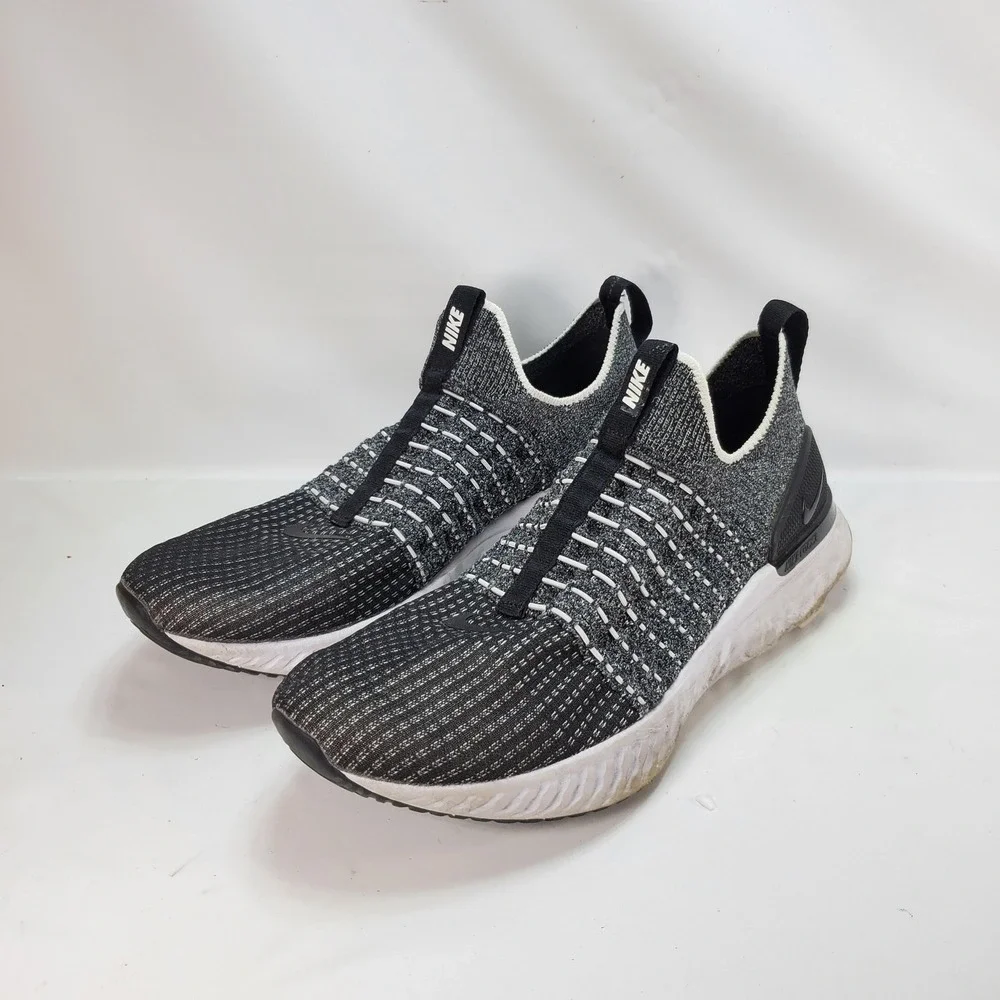 Nike React Phantom Run Flyknit 2 Mens 11.5 Black Grey Running Shoes CJ0277-003